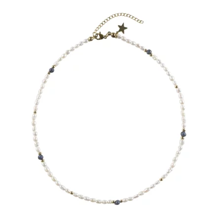 Pearl Necklace Steel Blue