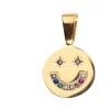 Smiley Charm W/Multi Colored Crystals