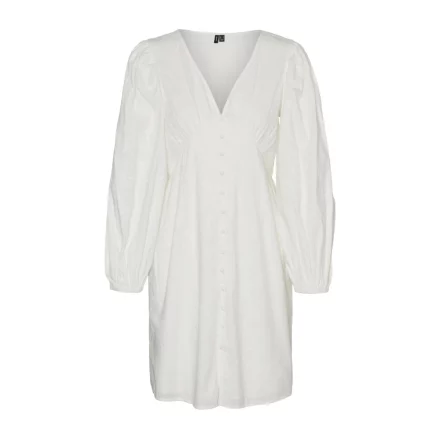 Snow White Vero Moda Vmdora Emb Ls V-Neck Short Dress Wvn Dresses