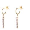 Creole W/Crystal Chain Pale Rose