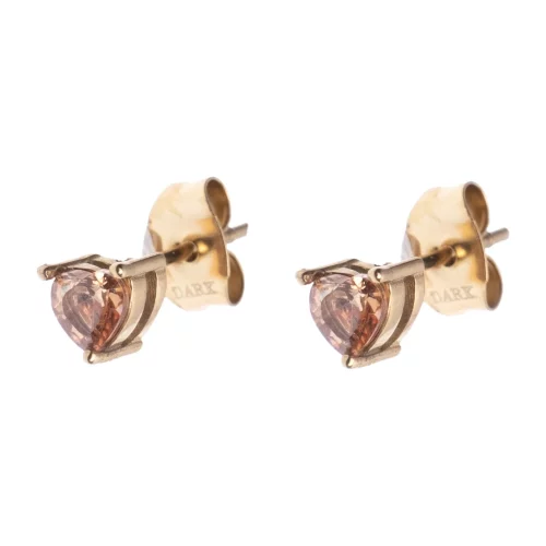 Crystal Heart Stud Champagne