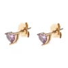 Crystal Heart Stud Pale Rose