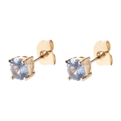 Crystal Stud Earrings Light Blue
