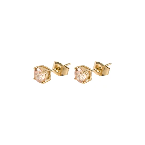 Crystal Stud Earrings Pale Rose
