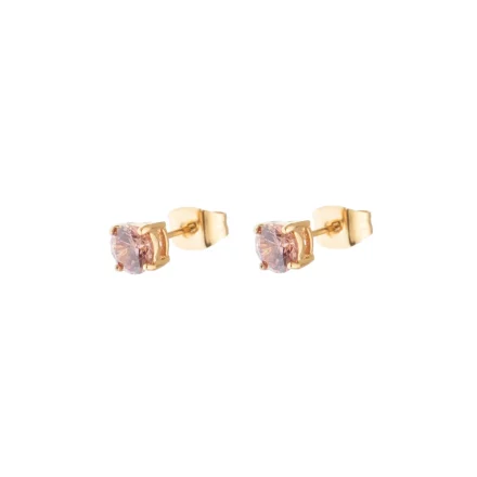 Crystal Stud Earrings Soft Brown