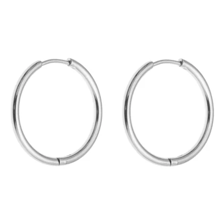 Middle Hoop Round Silver