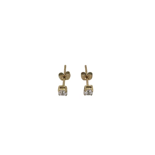 Square Crystal Mini Earrings Gold